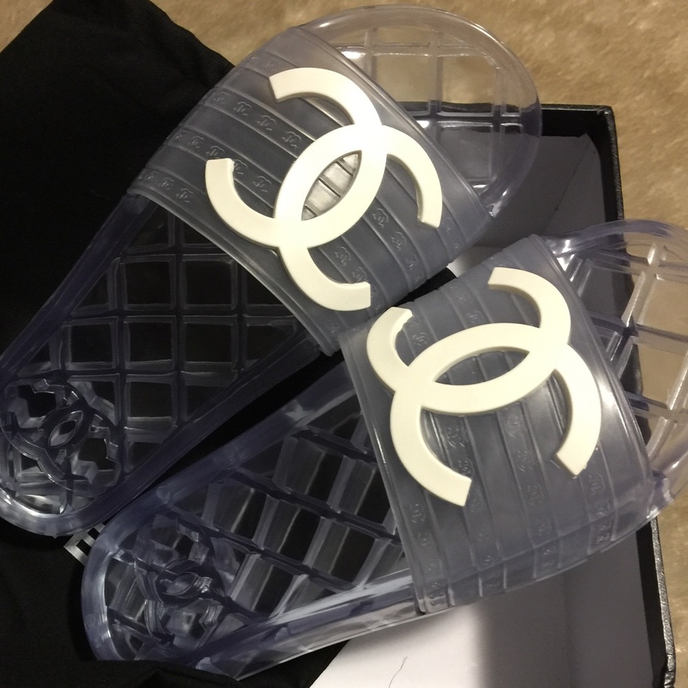 Chanel Clear Pool Slides size 37